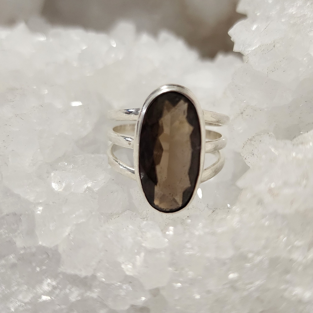 Smoky Quartz Ring Sterling Silver